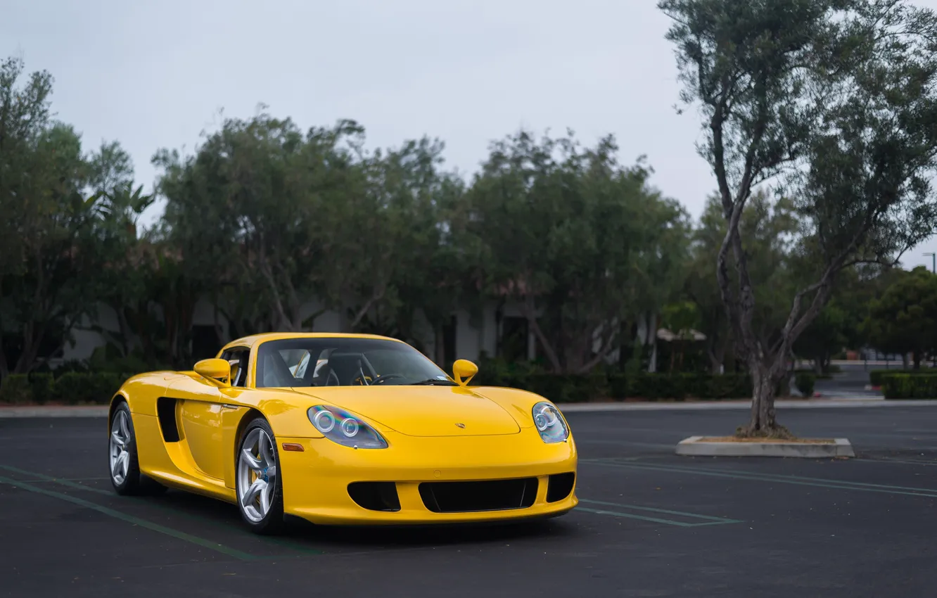 Photo wallpaper Porsche, Carrera, Yellow