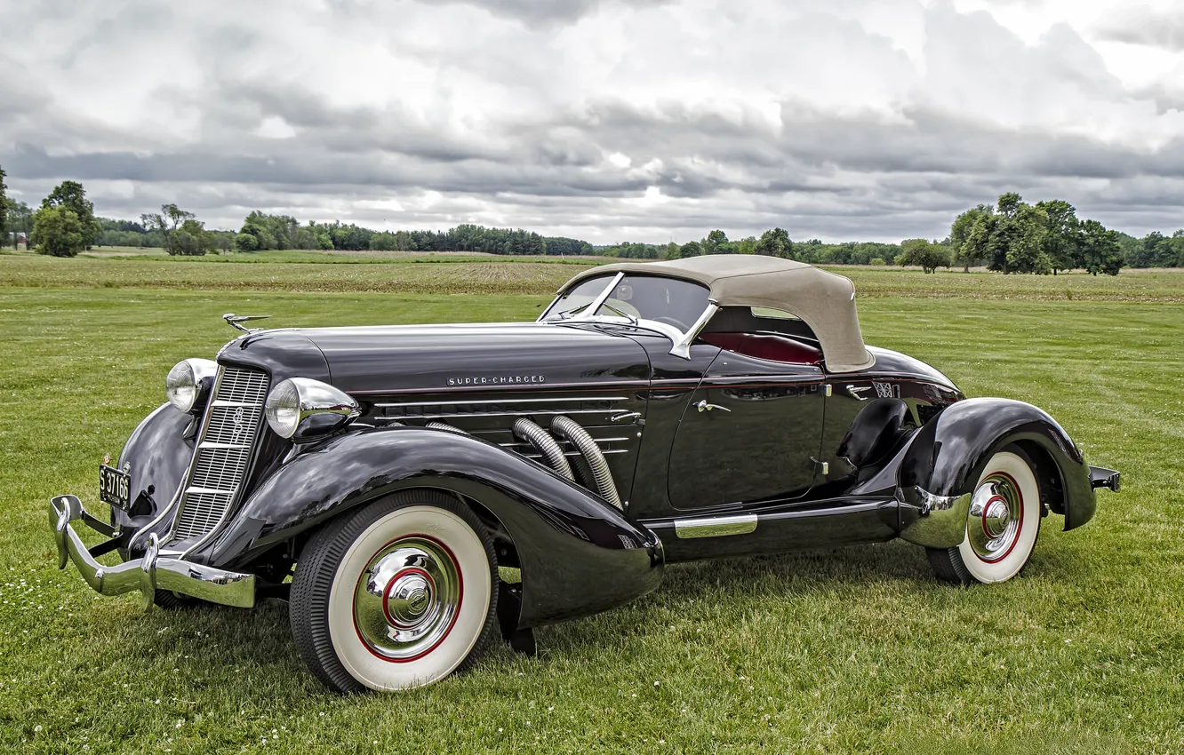 Photo wallpaper retro, classic, Auburn, 1935 Auburn 851 SC Boattail Speedster