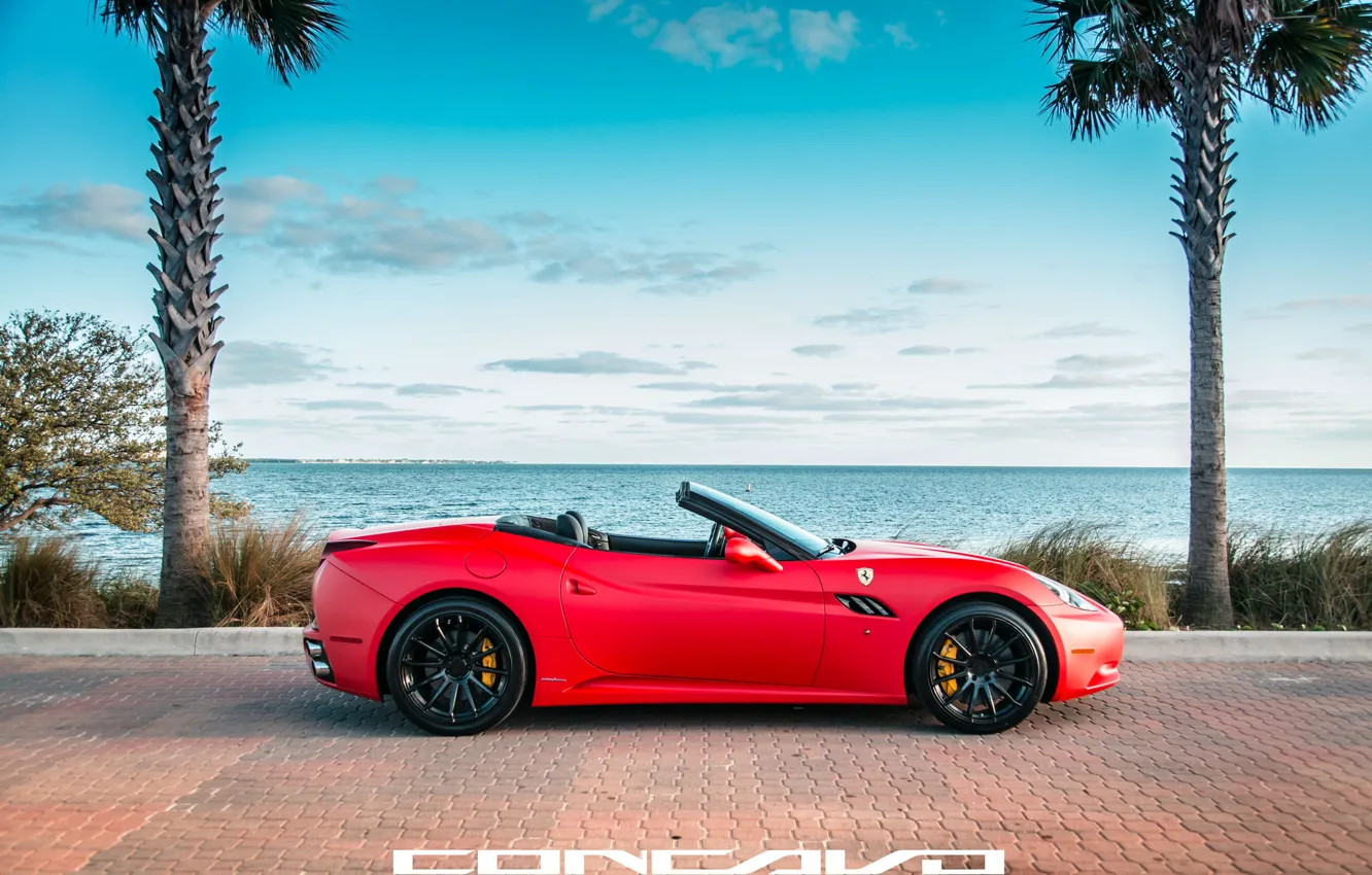 Photo wallpaper machine, auto, Ferrari, auto, California, side, Wheels, Concave