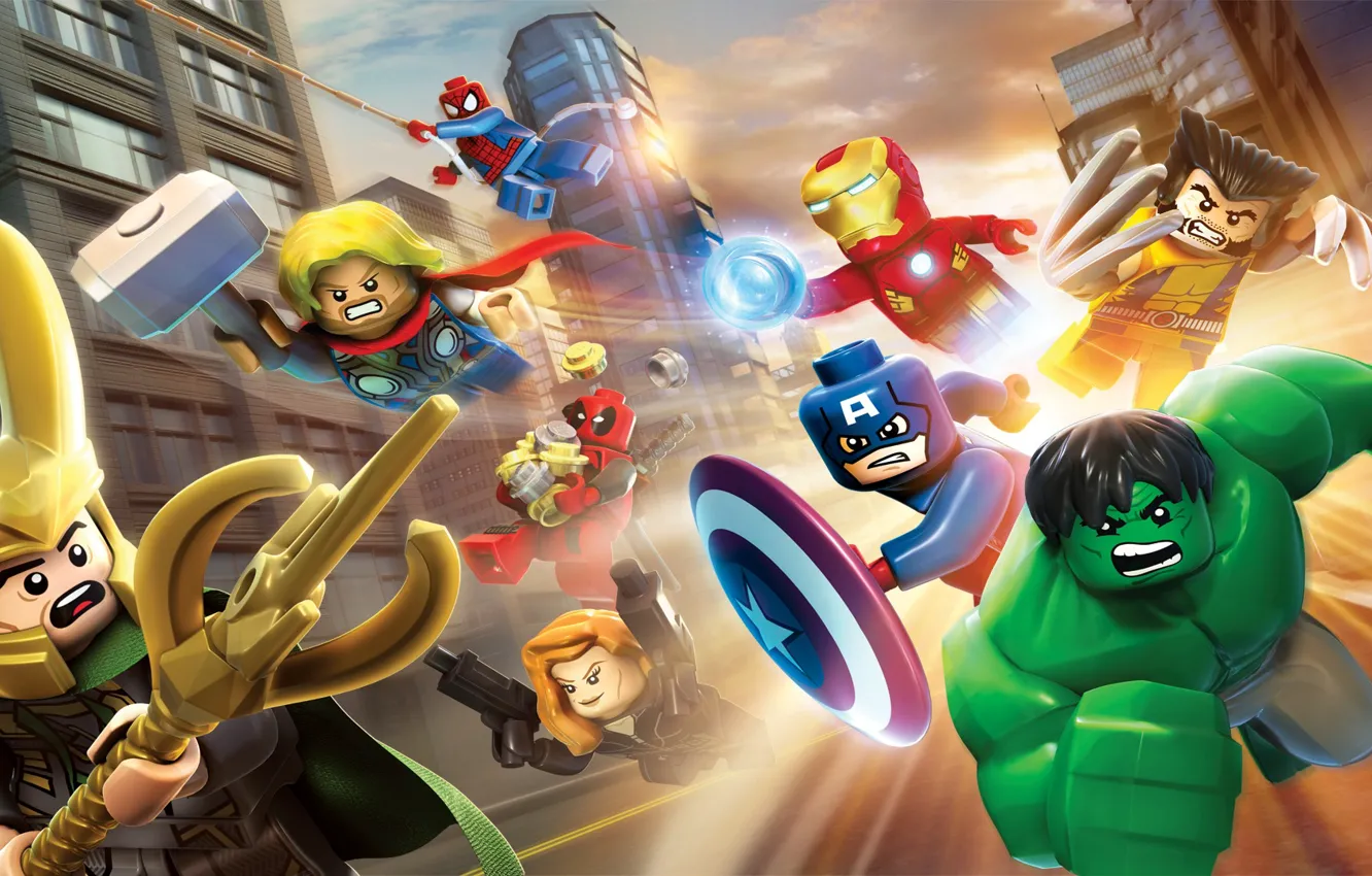 Photo wallpaper Marvel, Lego, super heroes