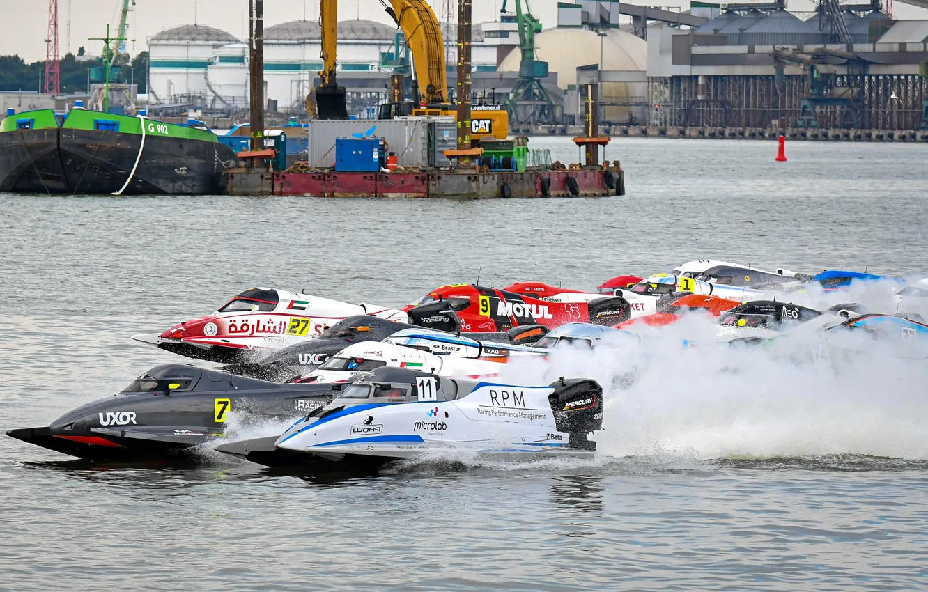 Photo wallpaper speed, boats, races