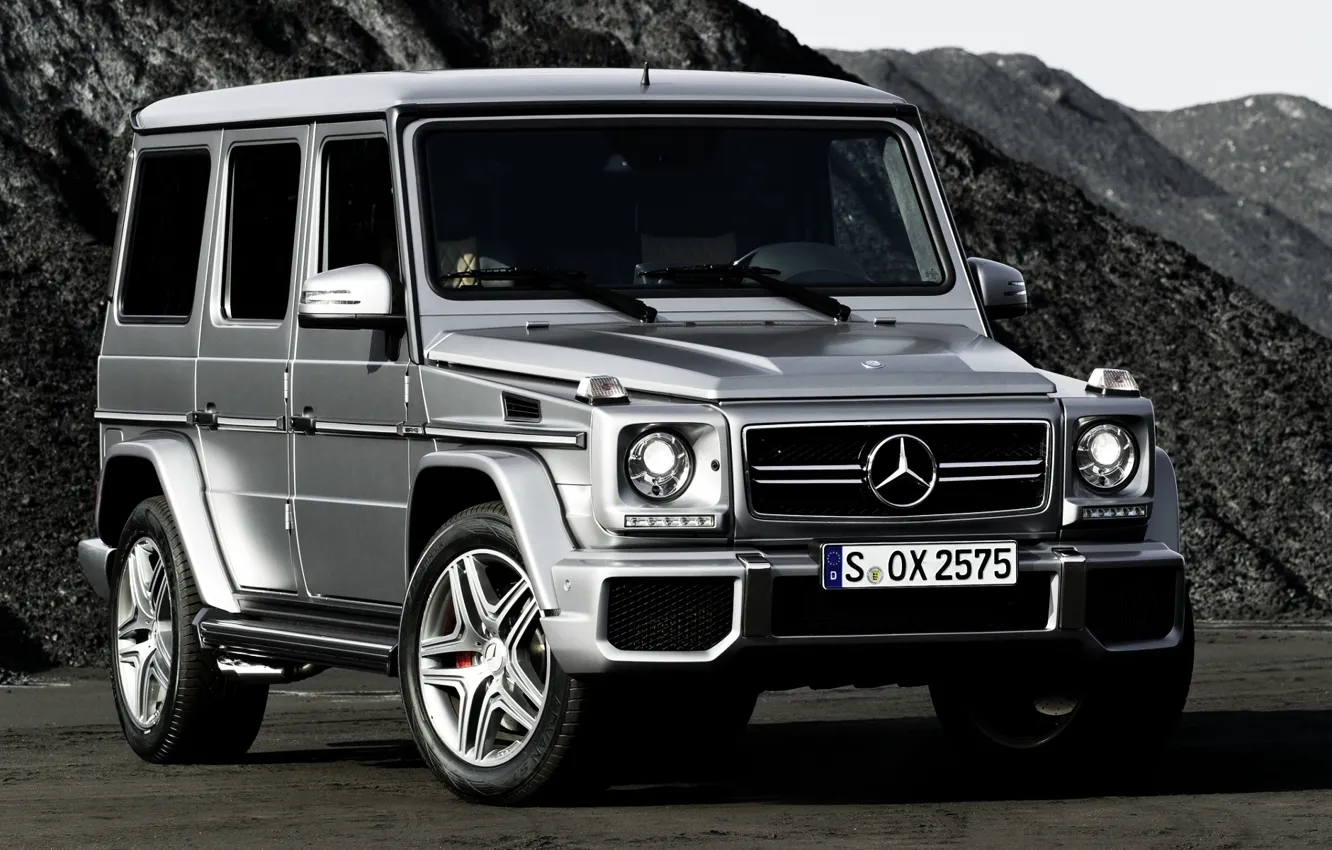 Photo wallpaper mountains, Mercedes-Benz, jeep, SUV, Mercedes, AMG, the front, g