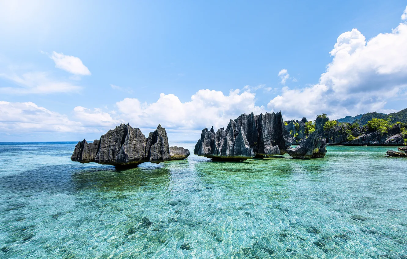 Photo wallpaper rocks, Indonesia, rock, West, Indonesia, Ampat Papua, Paradise Raja, Ampat Papua