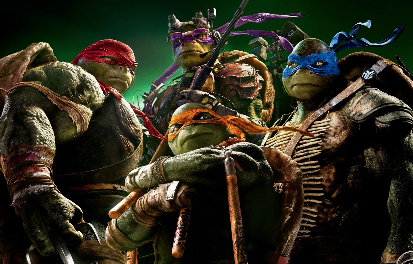 Photo wallpaper Rafael, Raphael, Leonardo, Donatello, Donatello, Leonardo, Michelangelo, Teenage Mutant Ninja Turtles