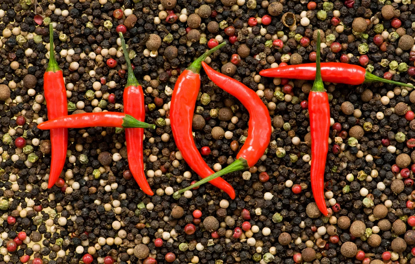 Photo wallpaper red, pepper, hot, sharp, Chile