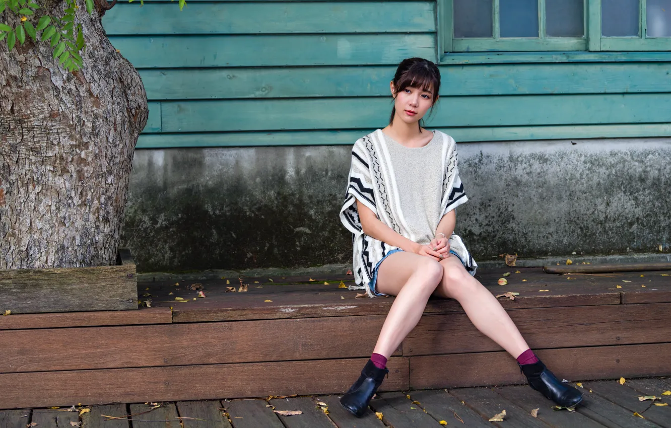 Photo wallpaper girl, legs, Asian