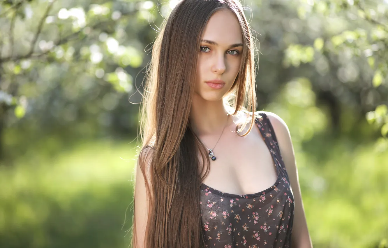 Photo wallpaper look, girl, face, sweetheart, portrait, Maria, long hair