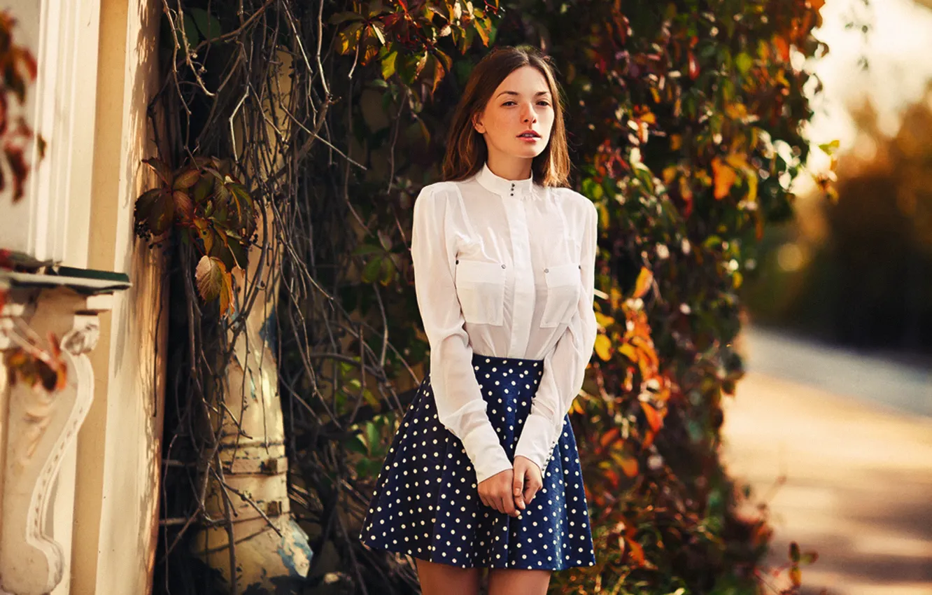 Photo wallpaper look, girl, sweetheart, model, skirt, legs, Olga Kobzar