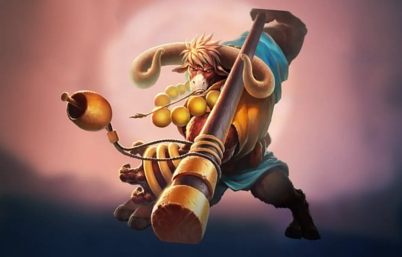 Photo wallpaper hero, staff, Strife, the Minotaur, moba