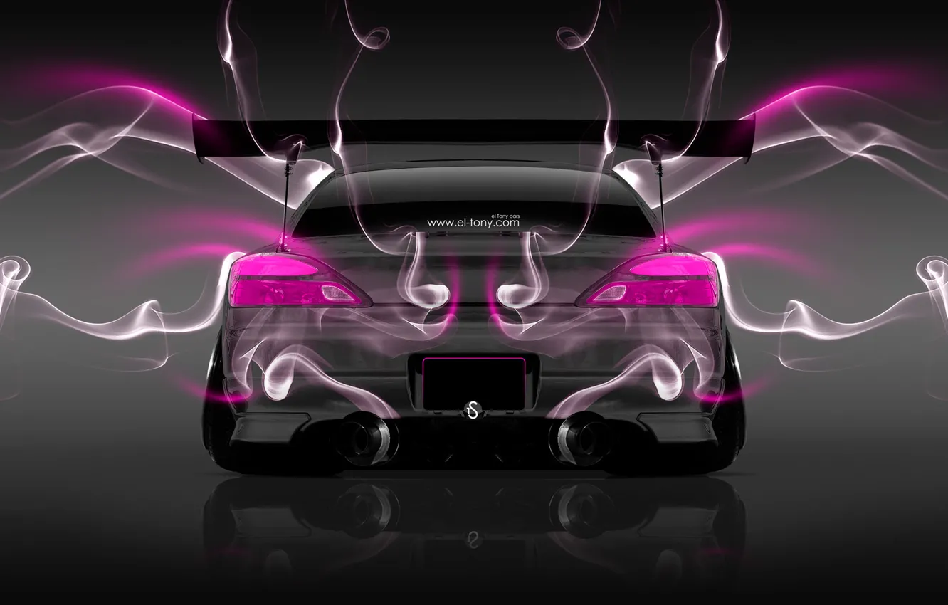 Photo wallpaper Pink, Smoke, Nissan, S15, Silvia, Nissan, Photoshop, Neon