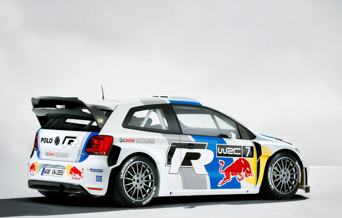 Photo wallpaper volkswagen, rally, wrc, polo, red bull, 2013