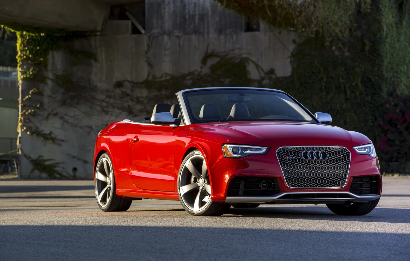 Photo wallpaper red, Audi, Audi, red, convertible, RS5, cabriolet