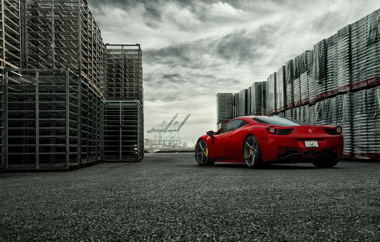 Photo wallpaper Ferrari, 458, Forged, precision, series, Italia, Vossen, Wheels