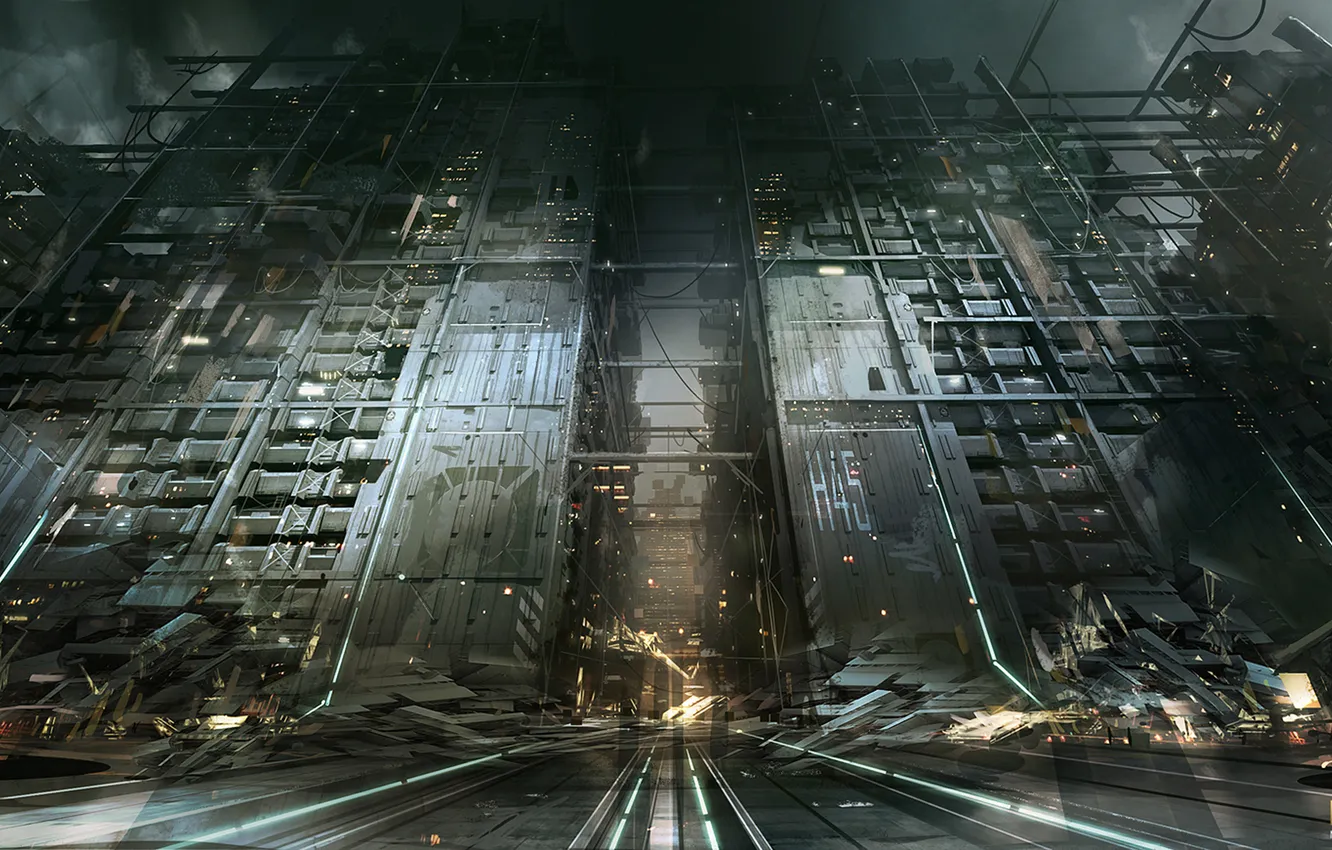 Photo wallpaper Concept, the city, art, entrance, deus ex, Deus Ex: Mankind Divided, golem city