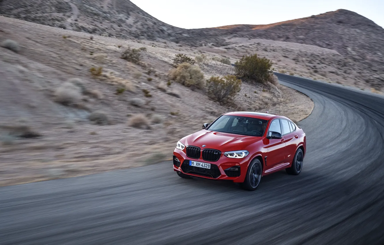 Photo wallpaper machine, movement, speed, turn, BMW, crossover, Competition, X4M