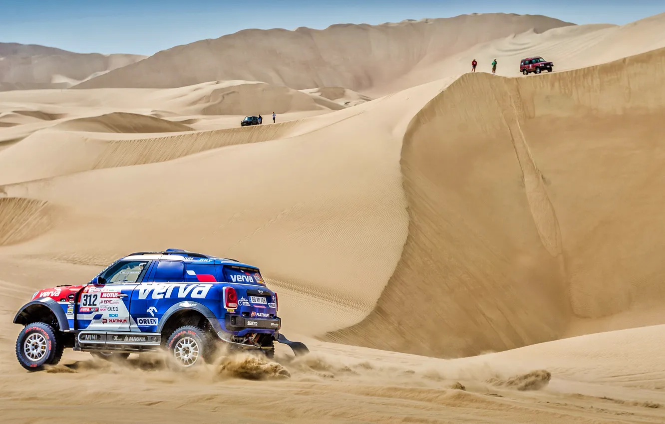 Photo wallpaper Sand, Mini, Sport, Desert, Speed, Race, Hills, Rally