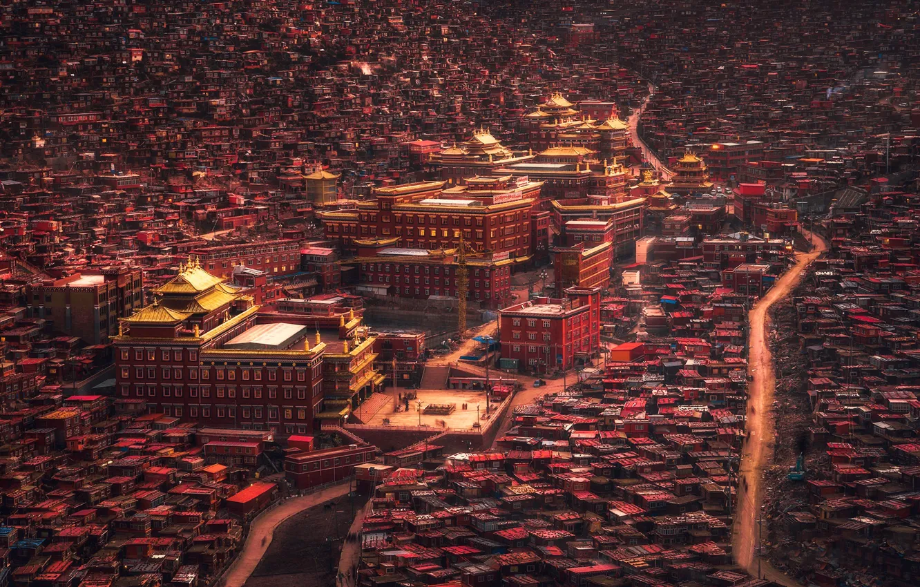 Photo wallpaper the city, China, Tibet, anthill