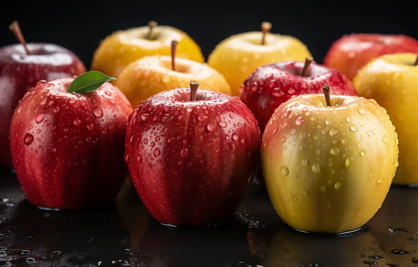 Photo wallpaper red, apples, harvest, fruit, fruit, Apple, ripe, juicy