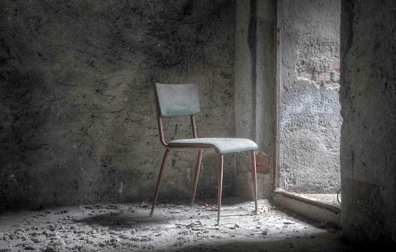 Photo wallpaper room, the door, chair