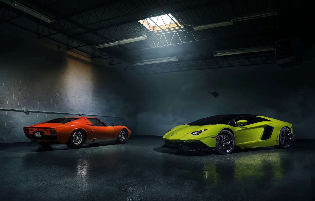 Photo wallpaper Lamborghini, Miura, Aventador