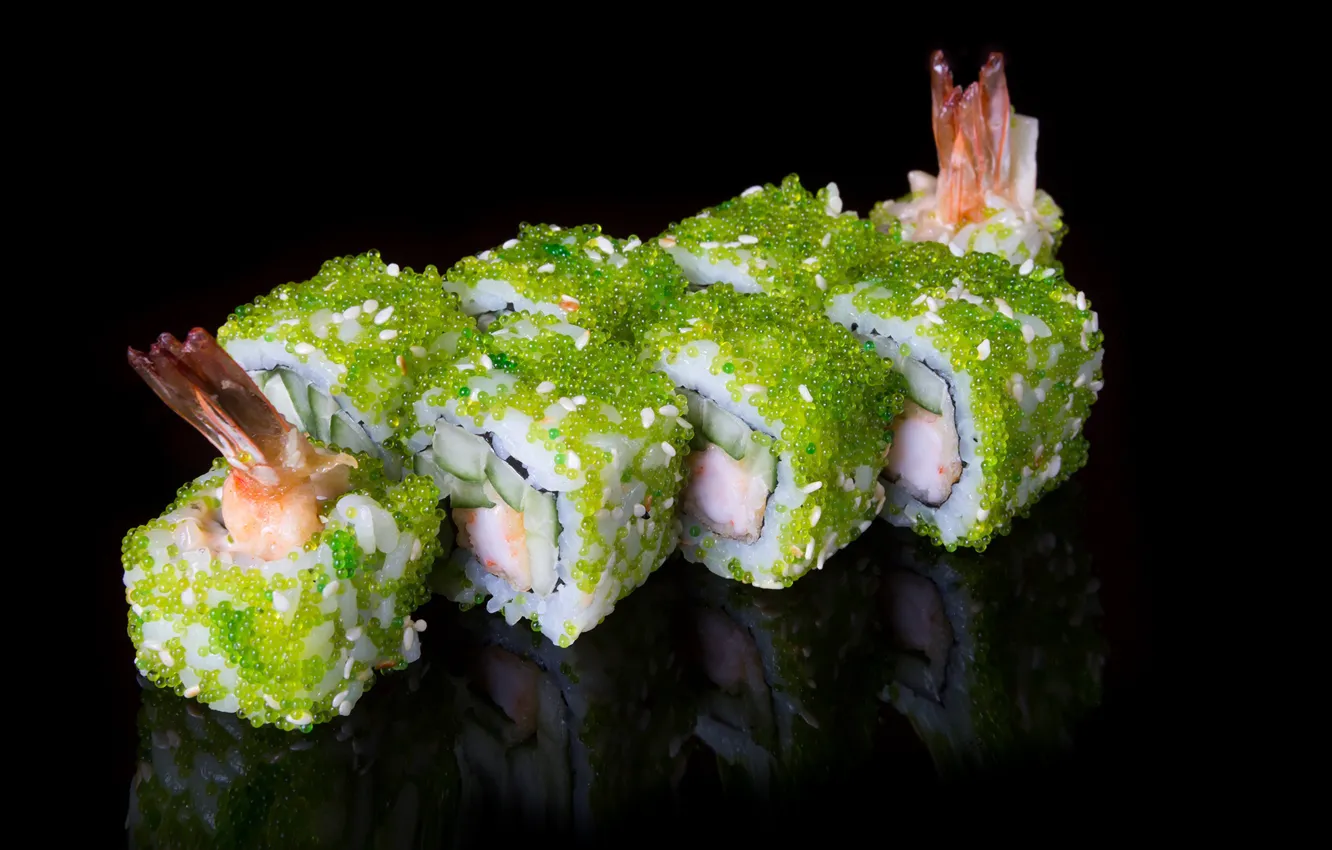 Photo wallpaper fish, sushi, seafood