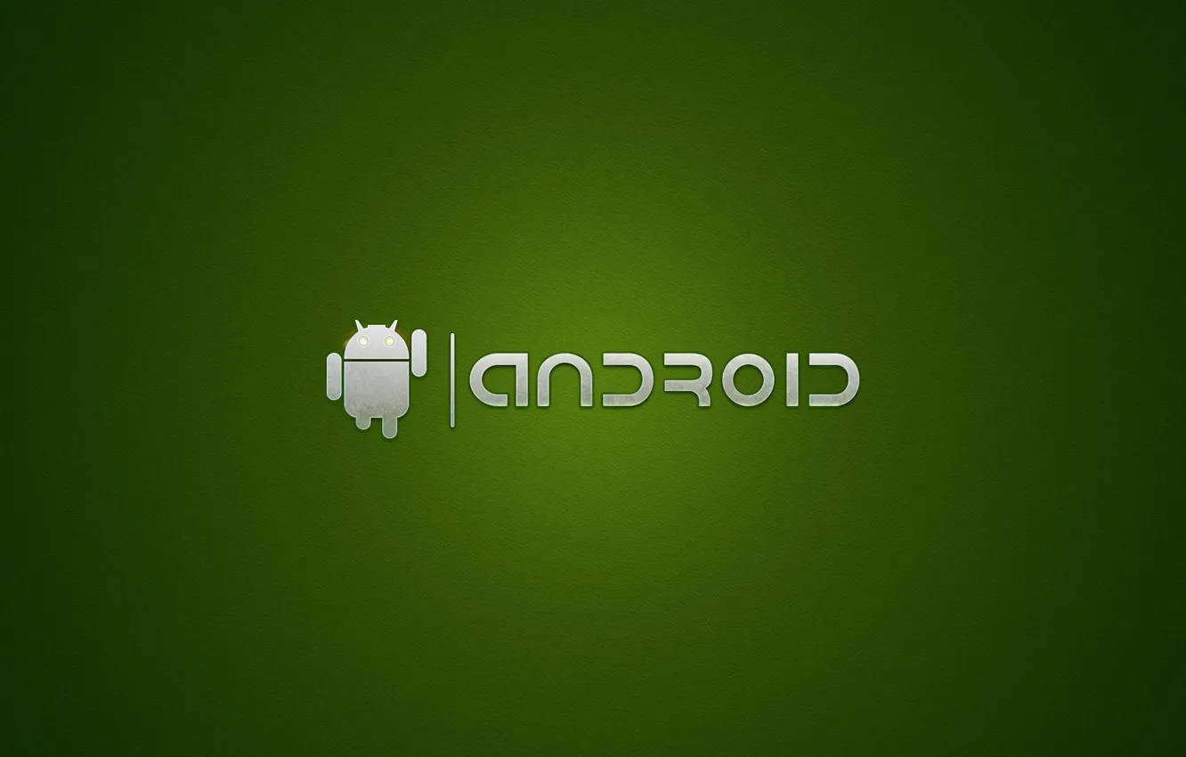 Photo wallpaper green, the inscription, robot, android