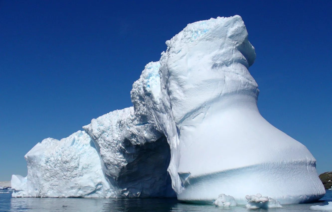 Photo wallpaper winter, sea, the sky, snow, ice, frost, floe, lump