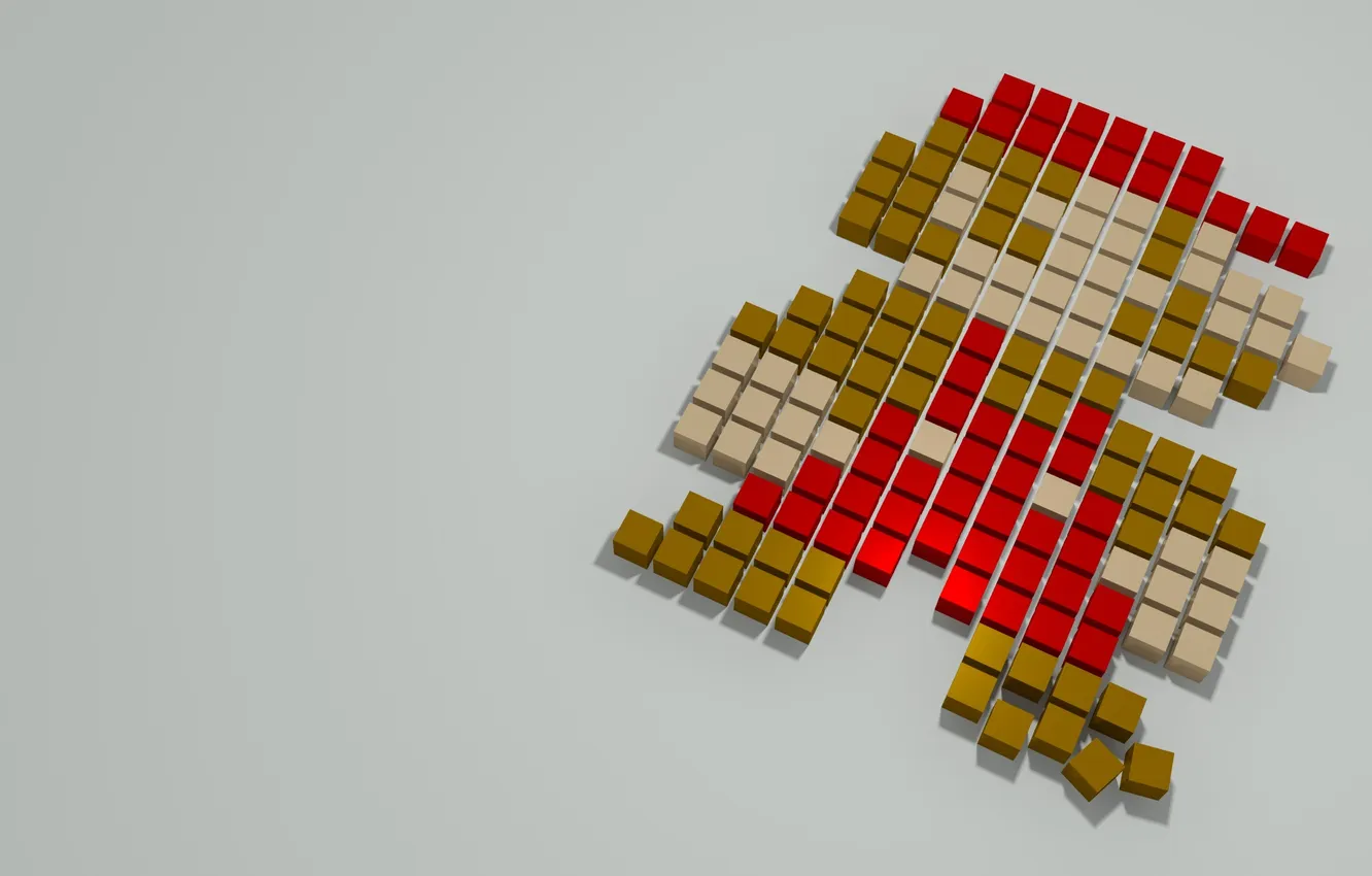 Photo wallpaper Mario, pixels, game, Super Mario, pixel boxes