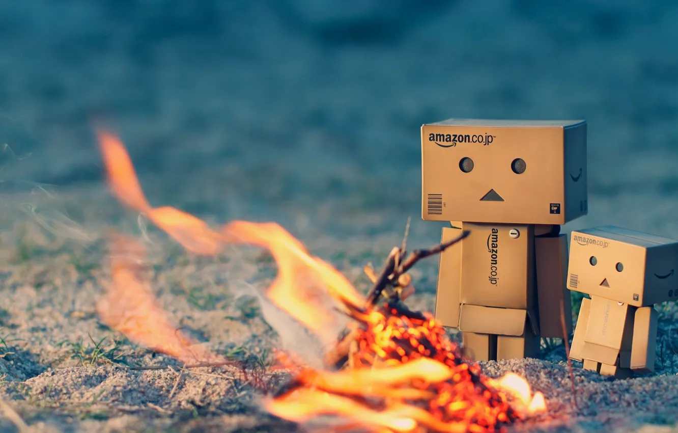 Photo wallpaper lights, men, the fire