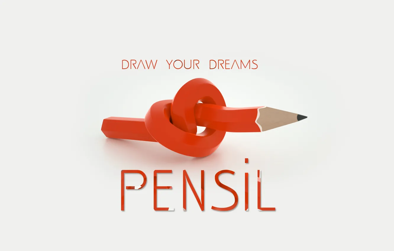 Photo wallpaper pencils, picture, orange, Draw your dreams, draw your dream