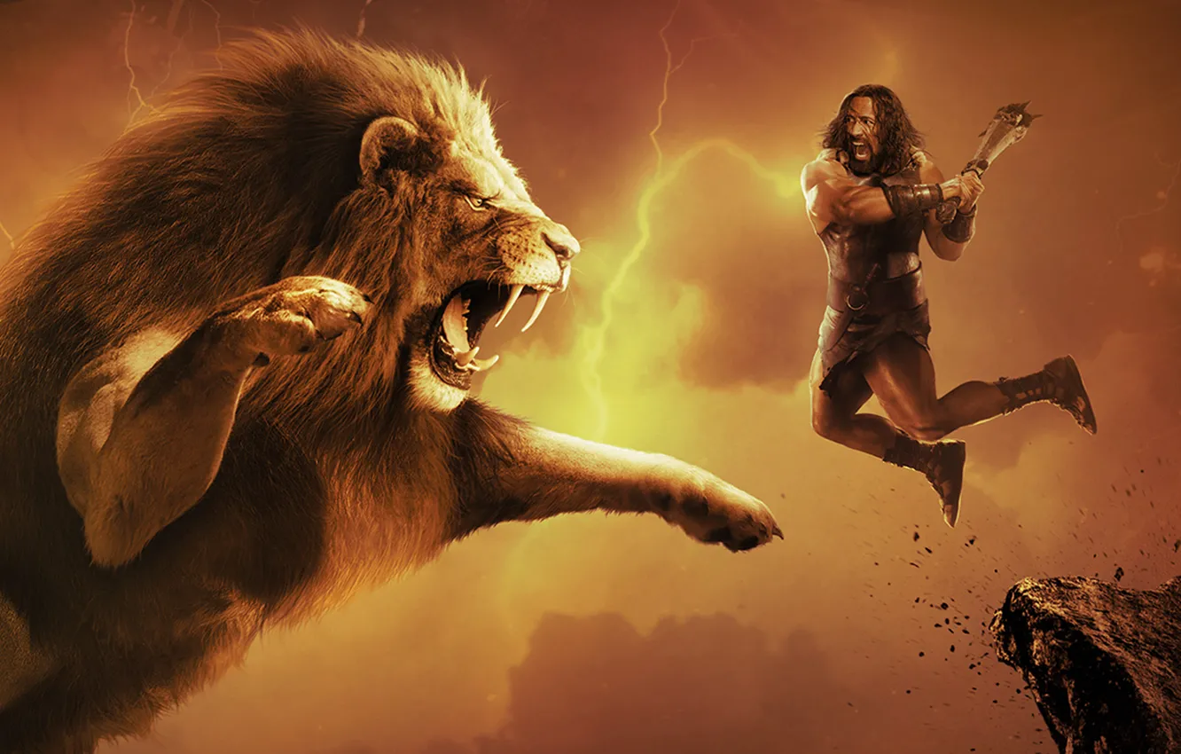 Photo wallpaper Leo, rage, Dwayne Johnson, Hercules