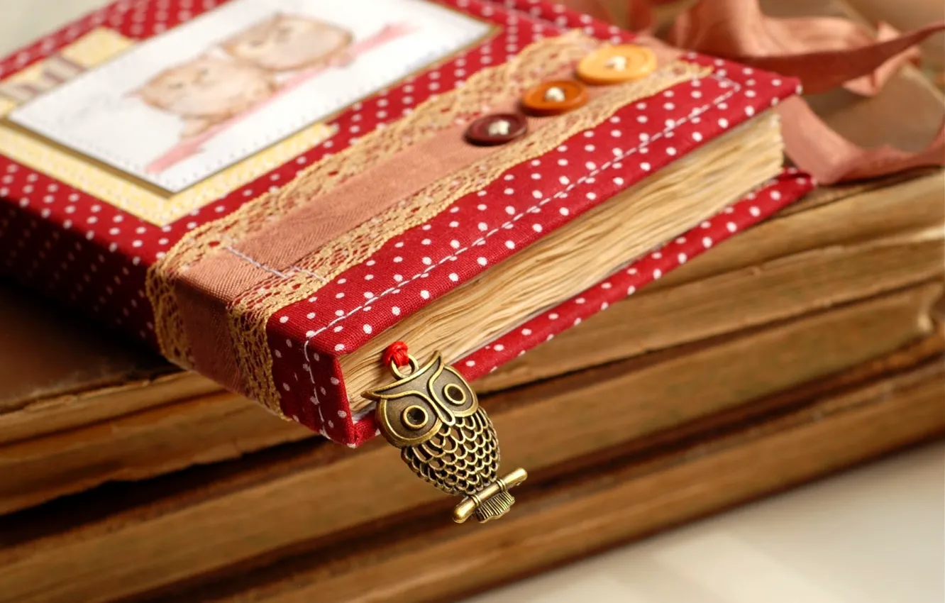 Photo wallpaper owl, book, journal, owl, books, journal