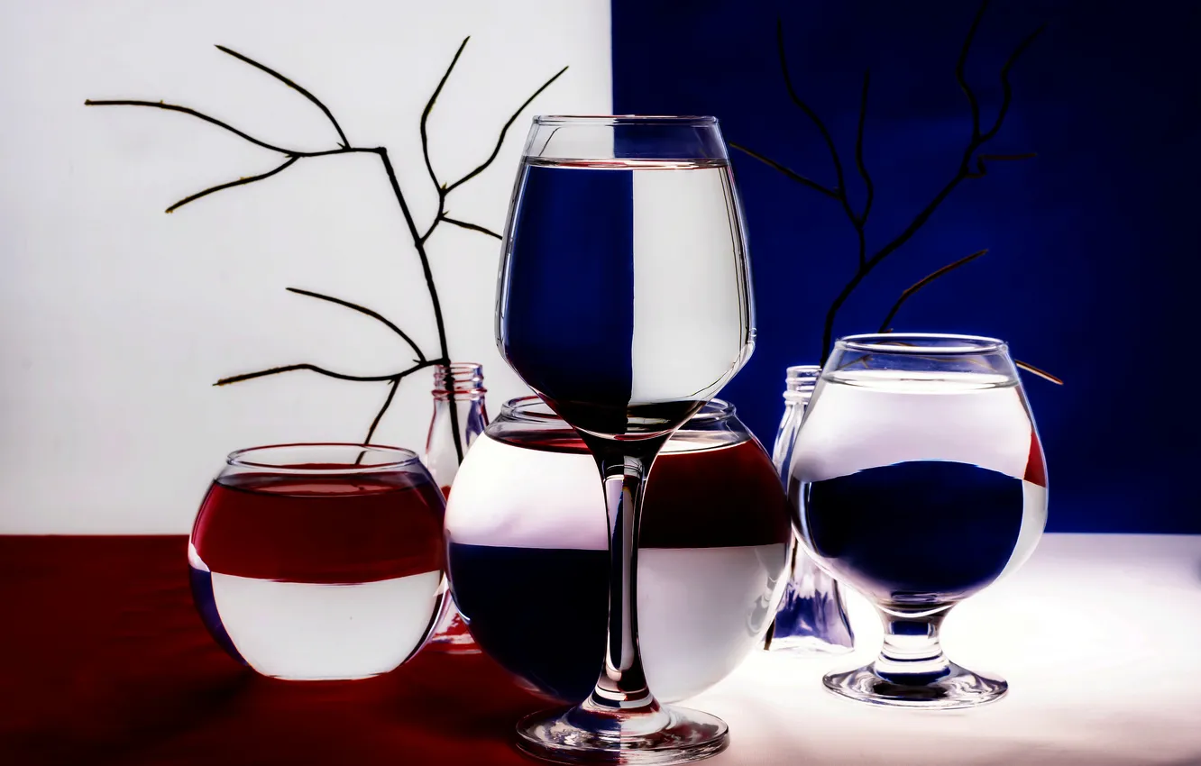 Photo wallpaper glass, glass, distortion, Lapin Sergey