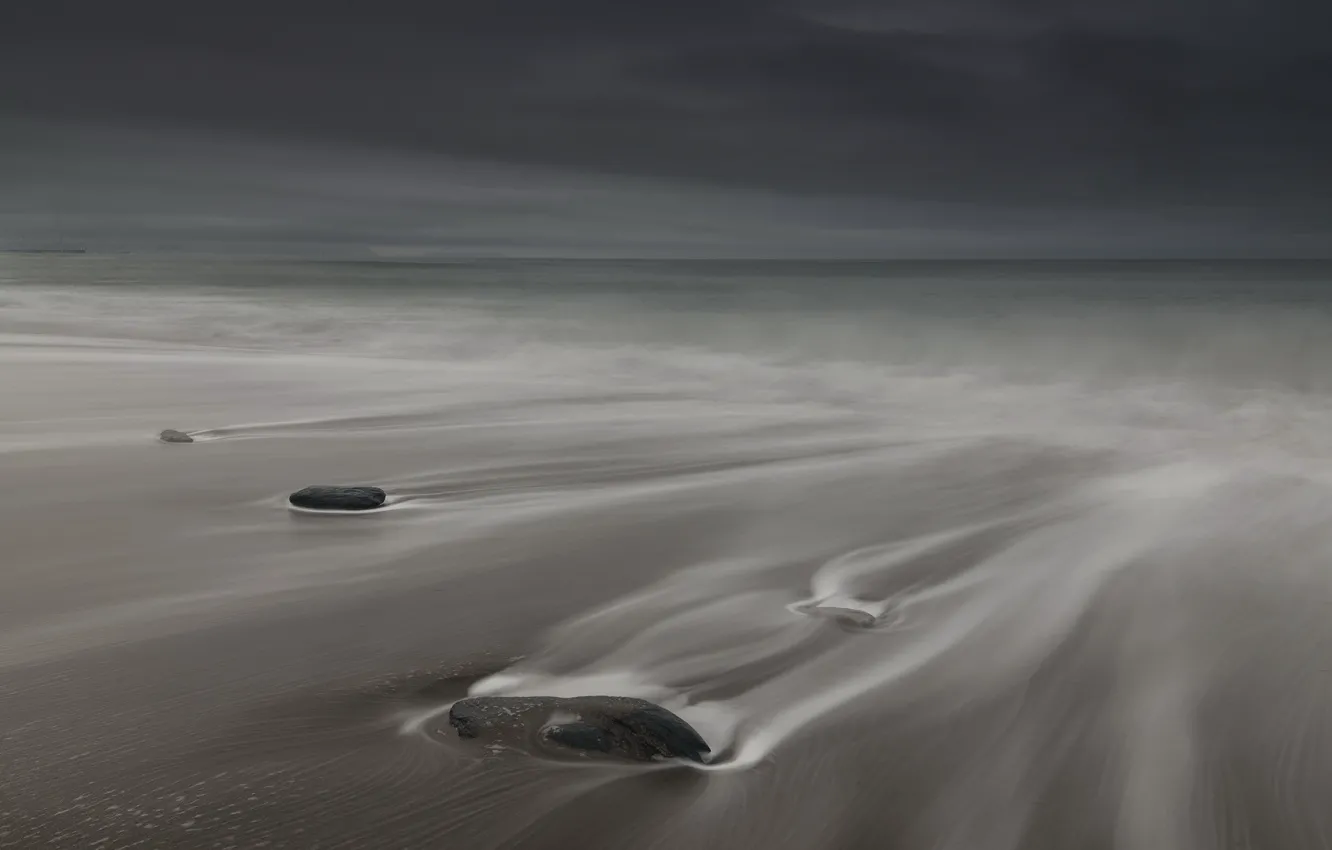 Photo wallpaper sea, landscape, stones