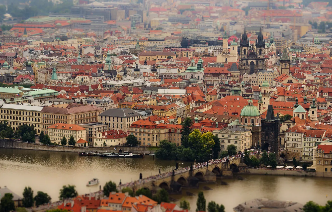 Photo wallpaper building, Prague, Czech Republic, panorama, Prague, Charles bridge, Czech Republic, Charles Bridge
