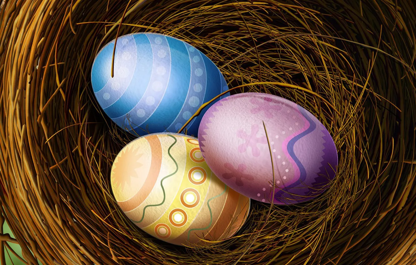 Photo wallpaper color, Easter, Eggs, socket