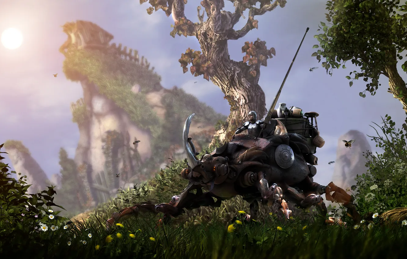 Photo wallpaper nature, beetle, warrior, WAS MEKANIK