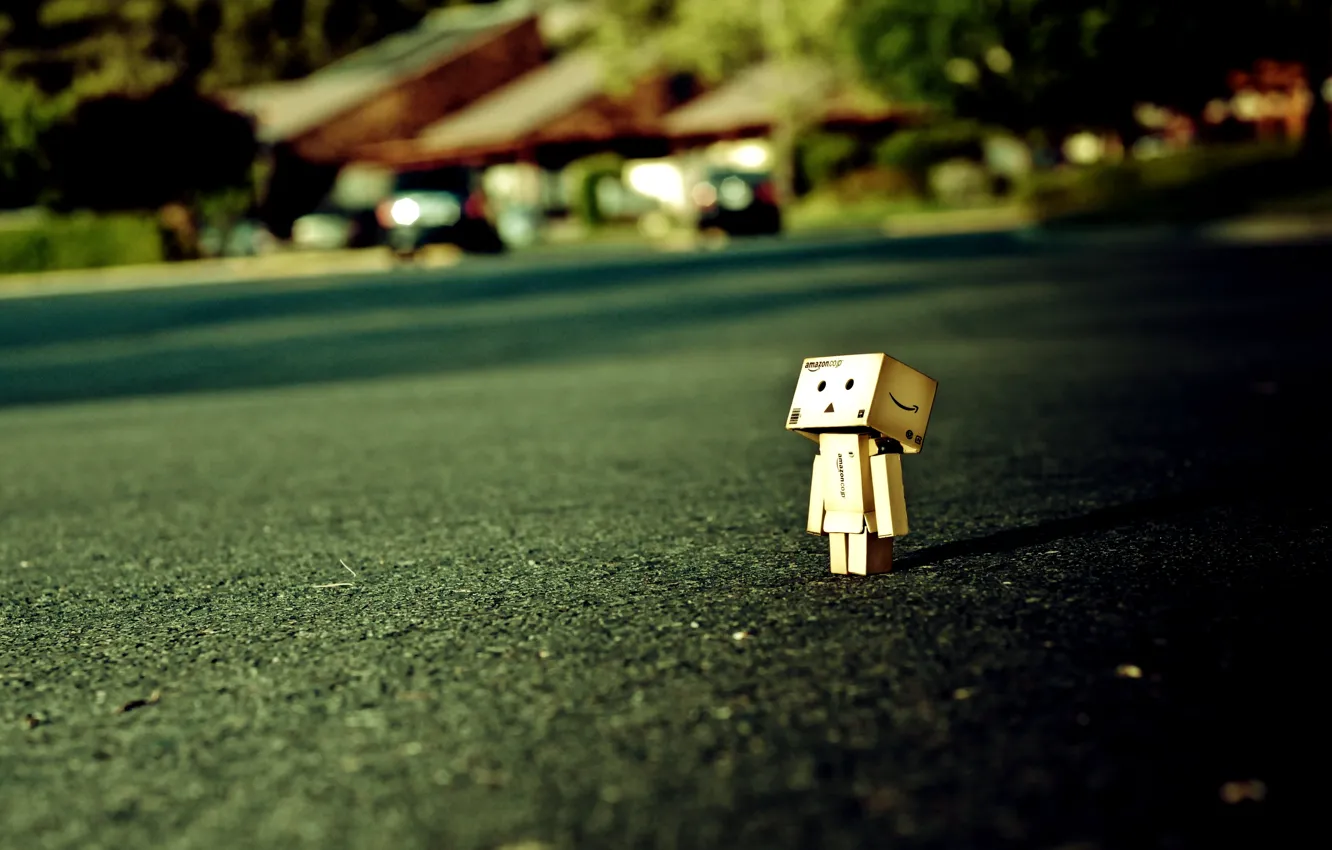 Photo wallpaper dawn, glade, robot, danbo, Danboard, box, toy