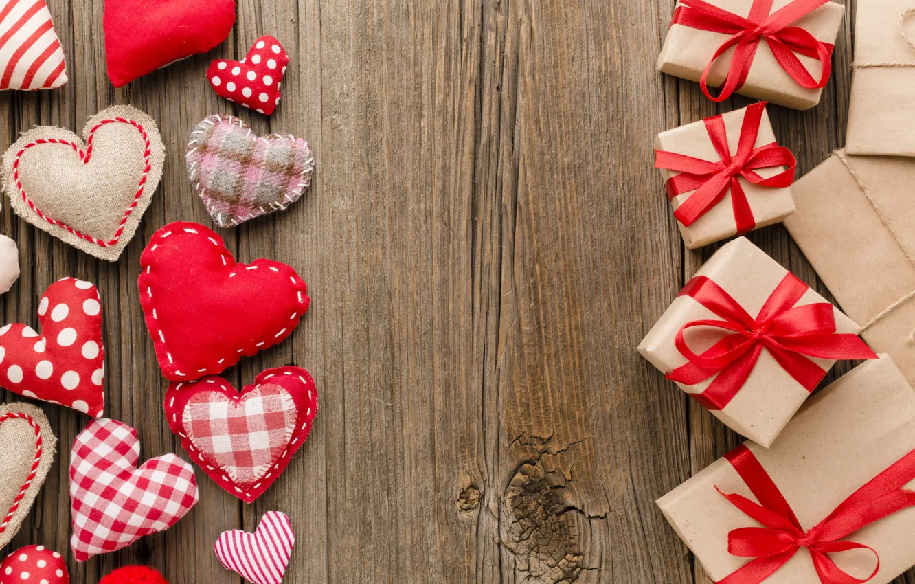 Photo wallpaper red, heart, Board, hearts, thread, Valentine's day, different, Valentine's day