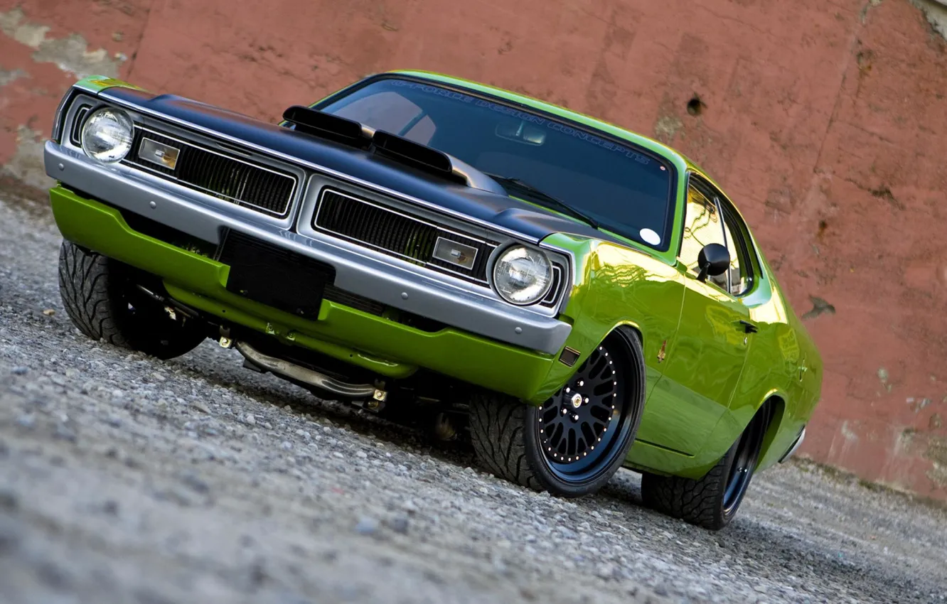 Photo wallpaper machine, power, drives, Green, the front, Tuning, Usa, Muscle Car