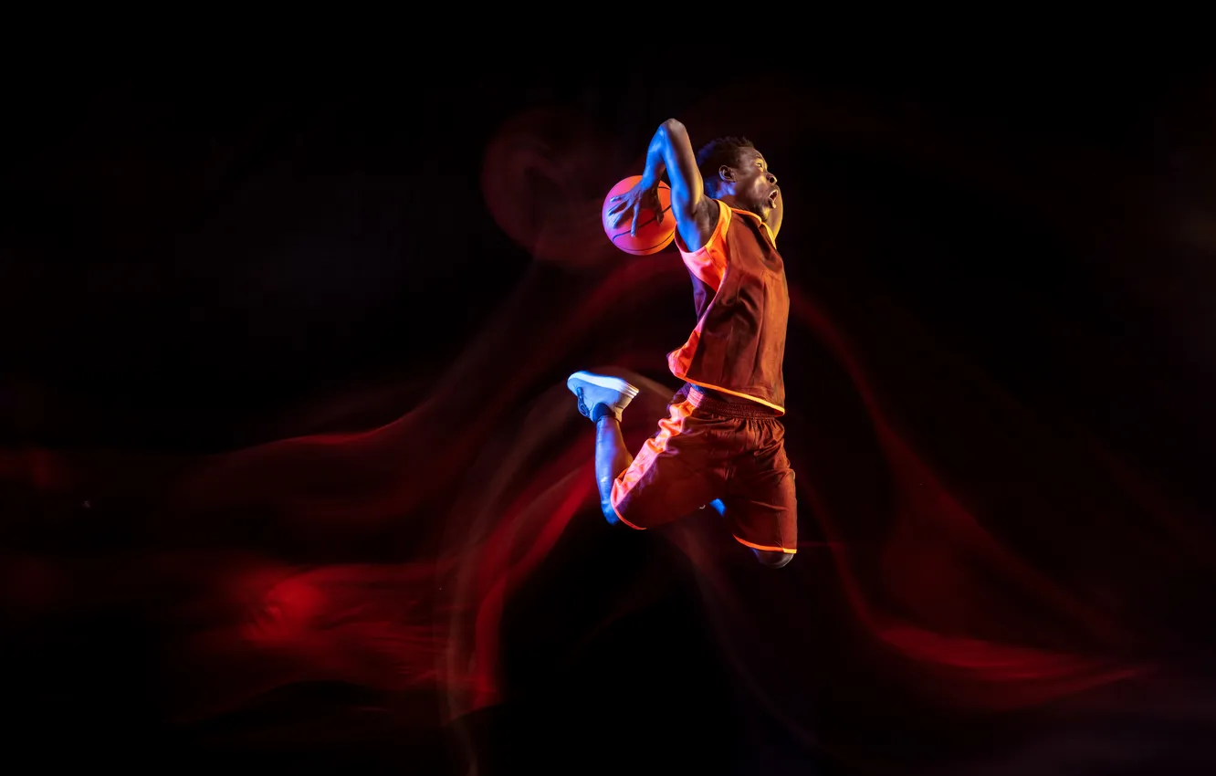 Photo wallpaper basketball, nature, young, african, mysterious