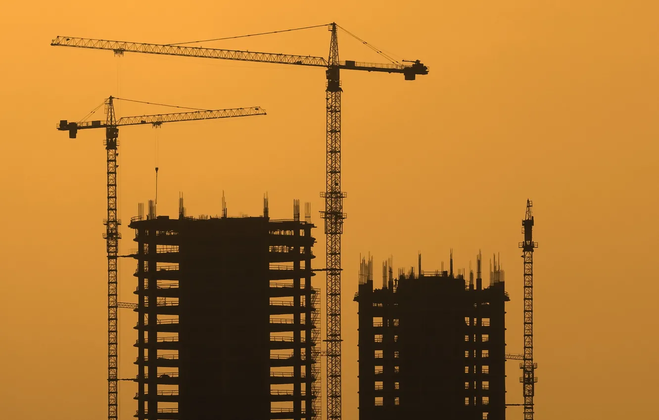 Photo wallpaper night, home, crane