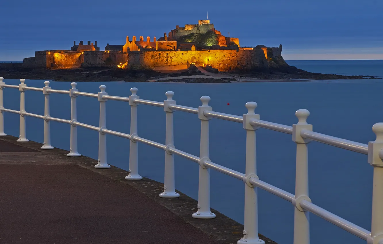 Photo wallpaper castle, UK, fortress, Jersey, St Helier