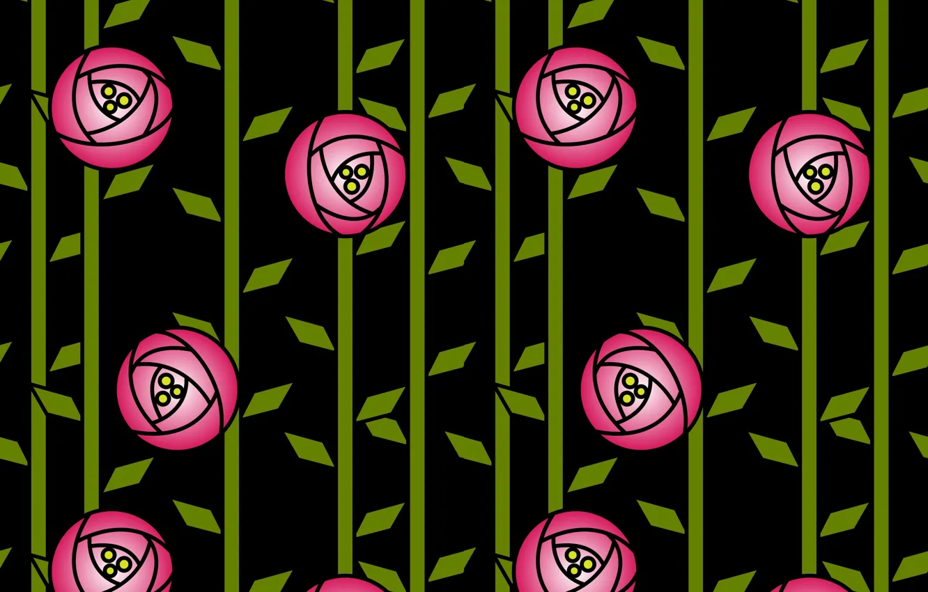 Photo wallpaper roses, texture, black background