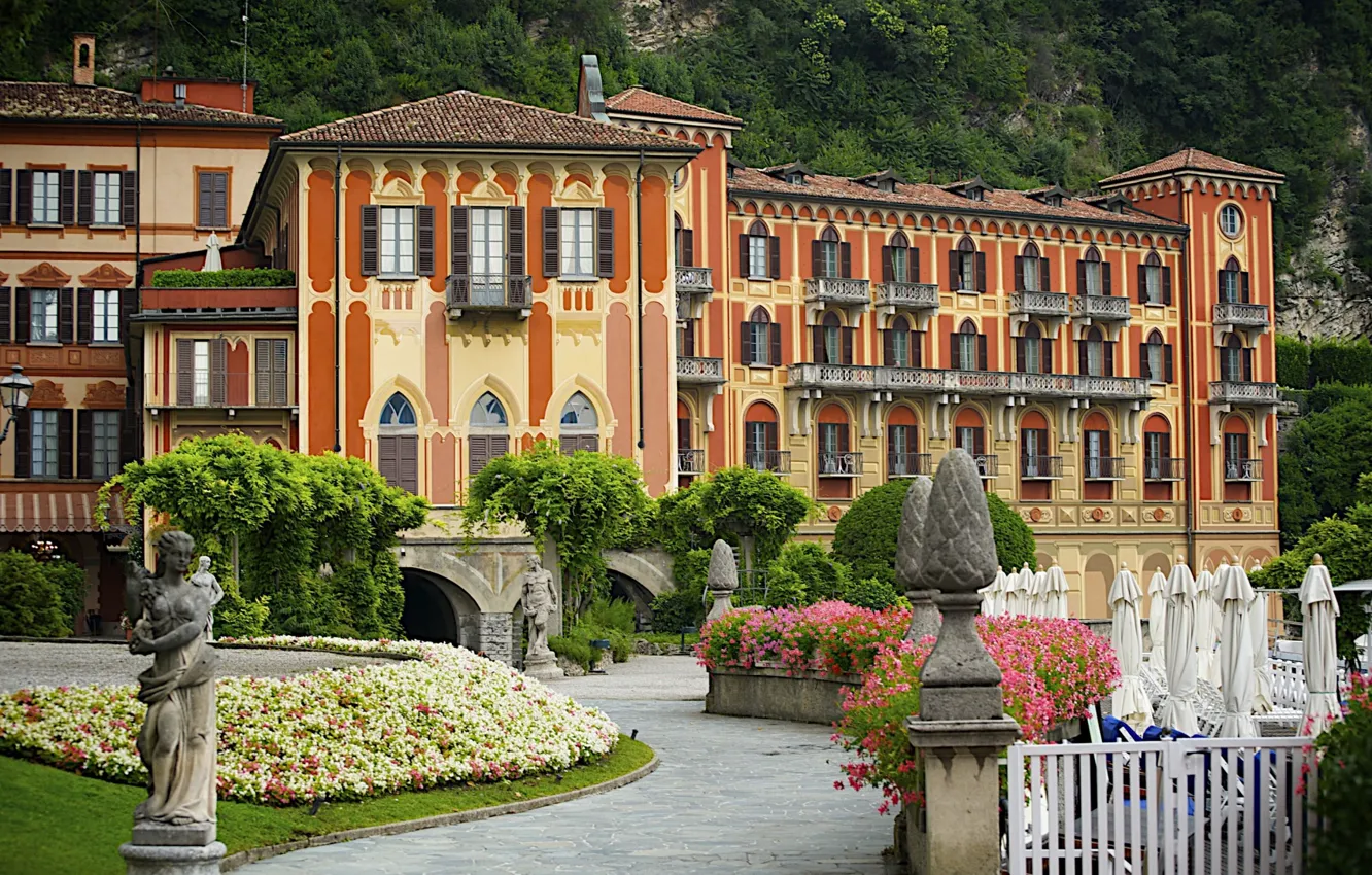 Photo wallpaper trees, Villa, Italy, sculpture, Villa d'este
