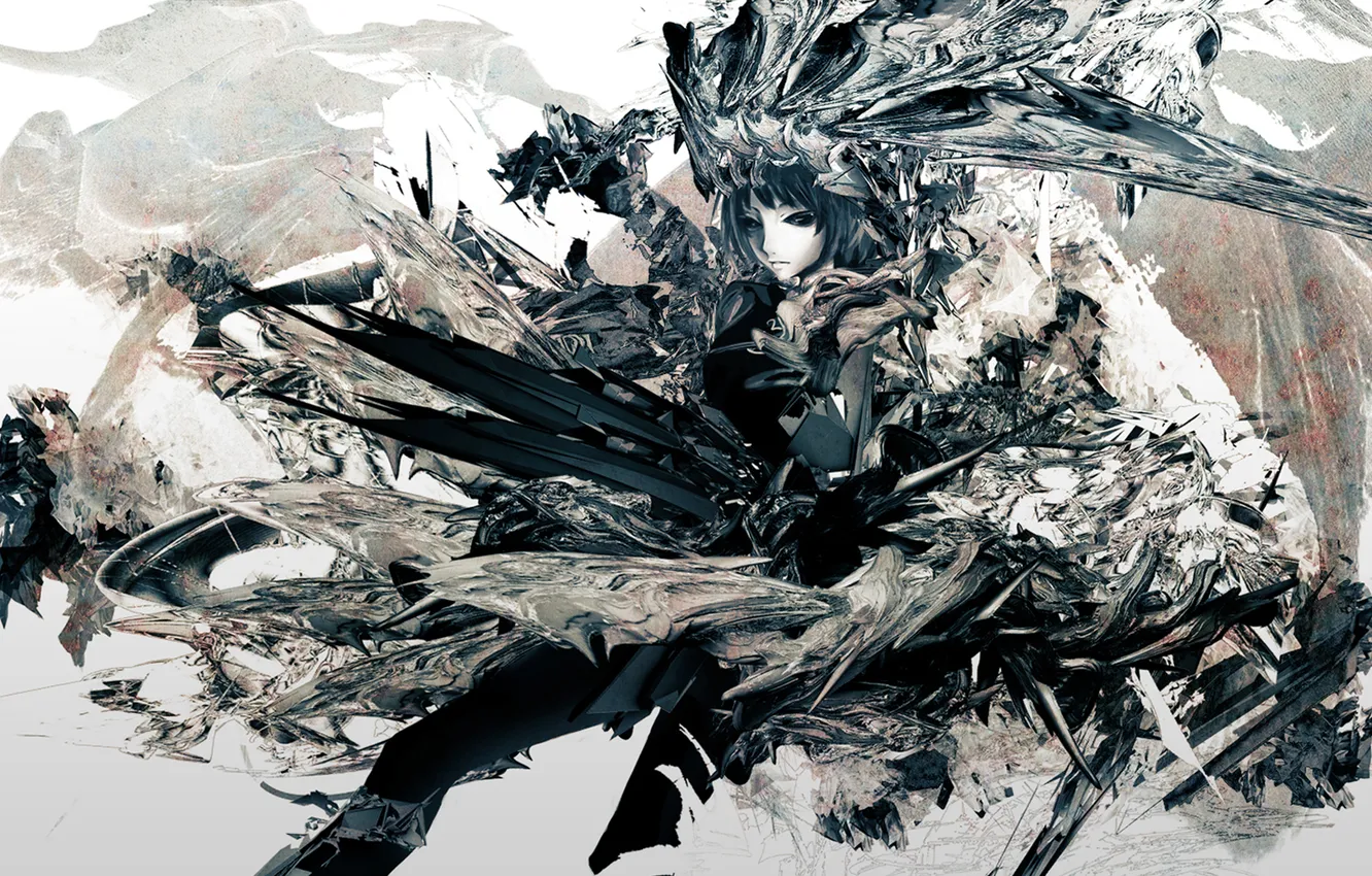 Photo wallpaper girl, mechanism, art