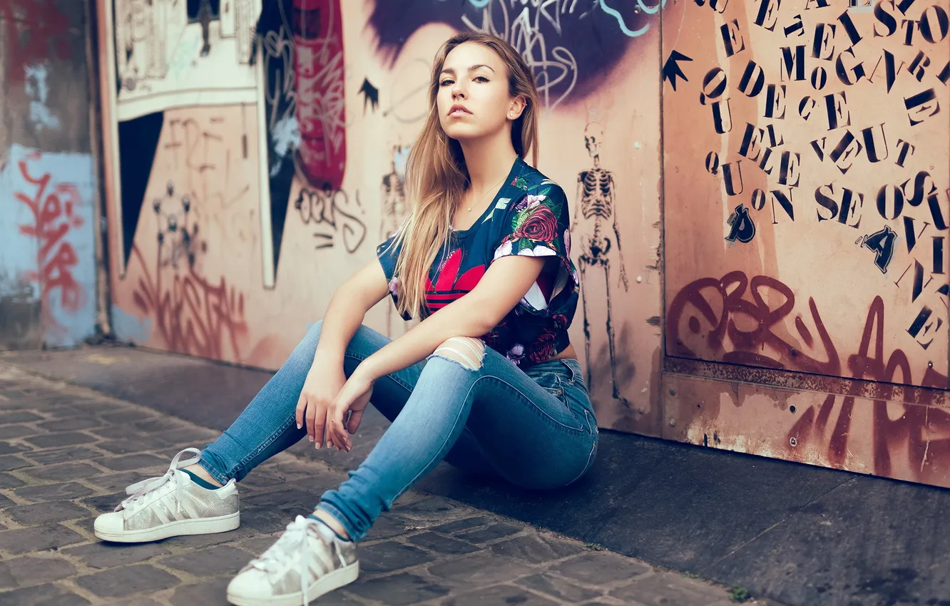 Photo wallpaper girl, pose, background