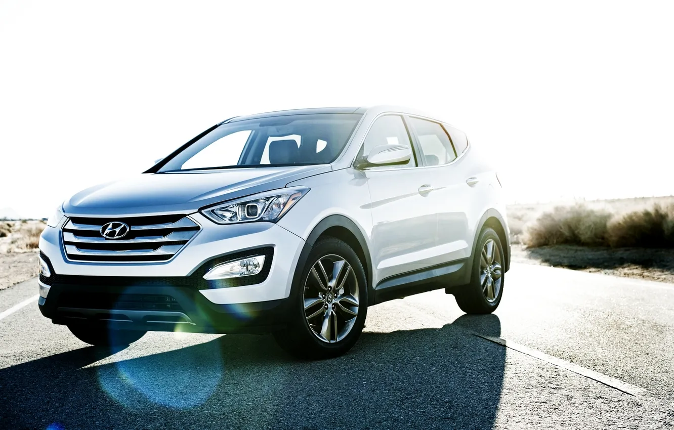 Photo wallpaper road, the sky, sport, jeep, Hyundai, the front, Sport, crossover