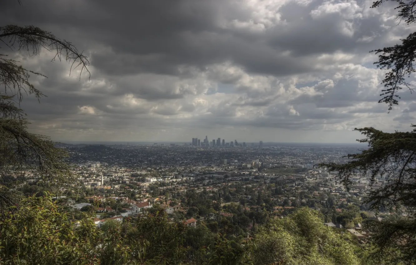 Photo wallpaper CA, USA, Los Angeles, skyline, Los Angeles, California