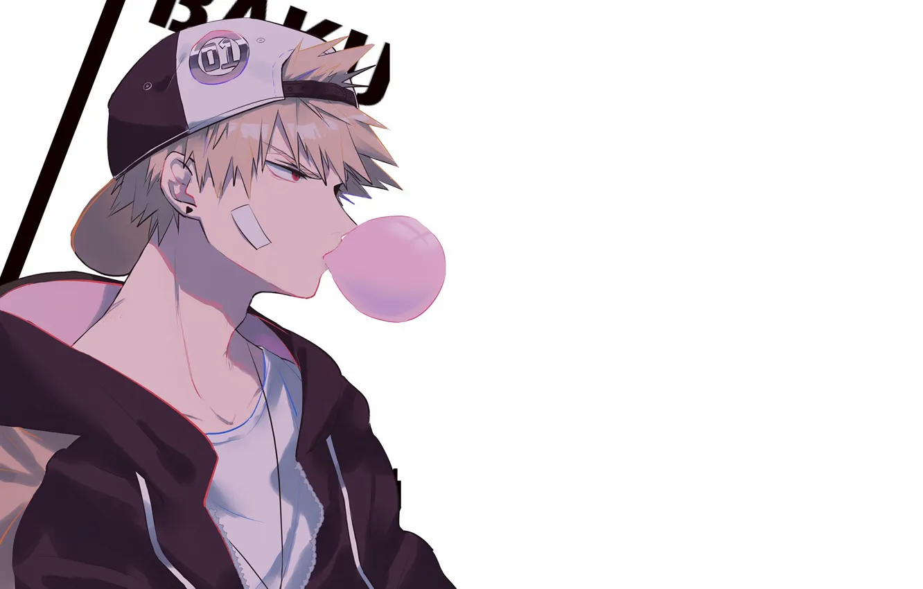 Photo wallpaper Fanart, Boku no Hero Academy, Pixiv, Fanart From Pixiv, Bakugou Katsuki, Liyuchen1126, Bandaged Cheek